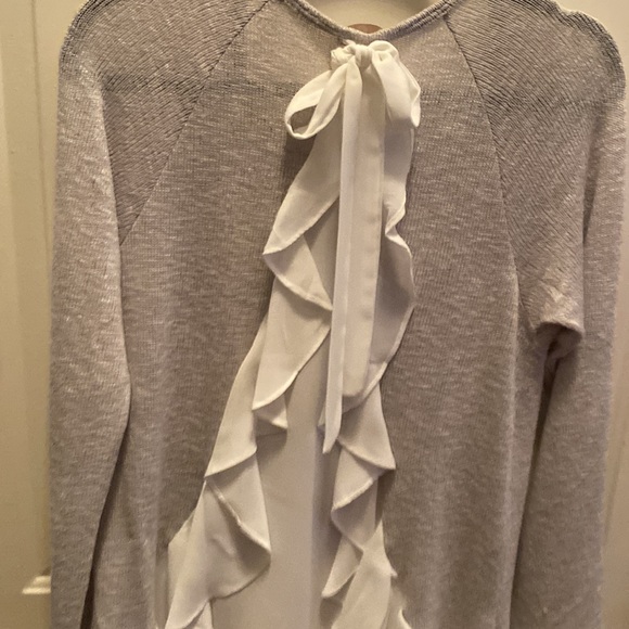 C Gray and White Sheer Shirt - Picture 3 of 7